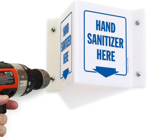 5" 6" SmartSign"Hand Sanitizer Here" Projecting Sign | x Acrylic, Made in USA