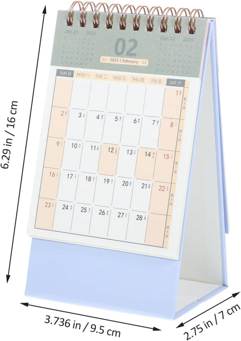 LALAFINA Spiral Binding Desk Calendar Minimalist Small Calendar for Monthly Design Convenient Manual Date Change Chic