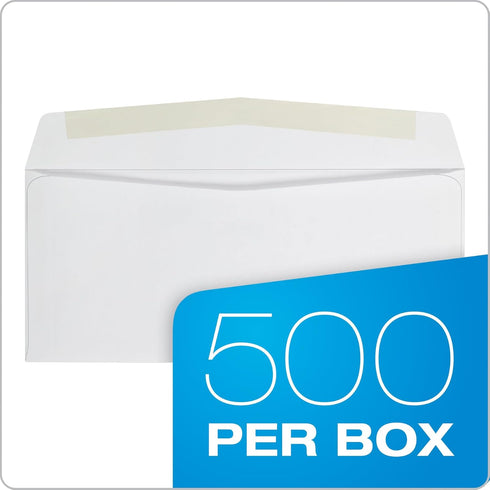 Quality Park #10 Envelopes, Letter Size White Mailing Envelopes, 500/Box, 4-1/8x9-1/2 Inch, Gummed Closure