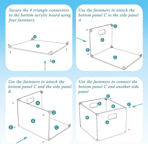 DF Acrylic File Holder with Handles, Clear File Organizer for Letter Size/A4 Folders, Desktop Hanging File Holder