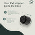 EVI Stainless Steel Door Stoppers | Adhesive and Screw Fastening Door Handle Stopper, Black, 1.1 x 1.1 Inch