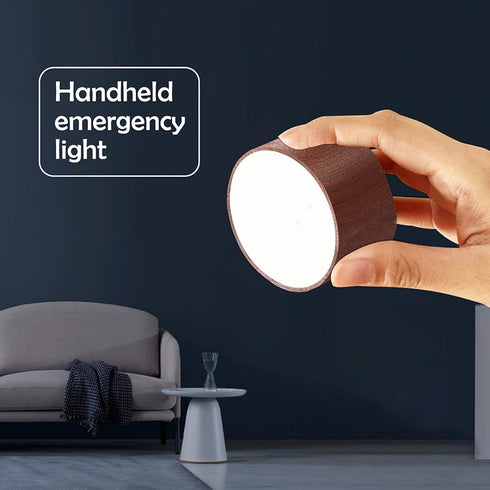 1-Pack 360 Dimmable LANDGOO Wood Wall Sconce, Sapele Wood Magnetic Rotatable Cordless Bedside Lamp, Rechargeable & LED