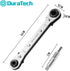 DURATECH 4 IN 1 HVAC Service Wrench, Refrigeration Wrench, 3/16", 1/4", 5/16", 3/8", with Hex Bit Adapter