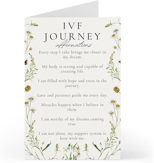 IVF Affirmation Greeting Card Inspirational Fertility Support Card with Positive Quotes -