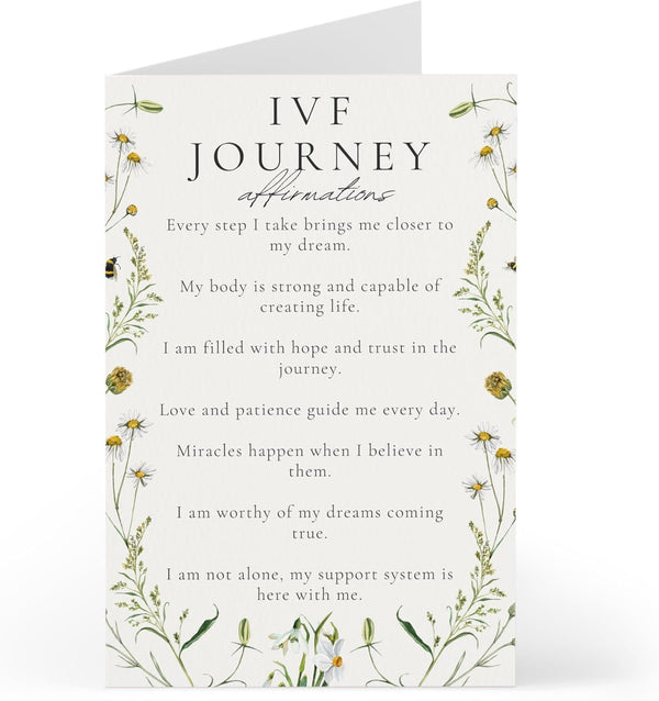IVF Affirmation Greeting Card Inspirational Fertility Support Card with Positive Quotes -
