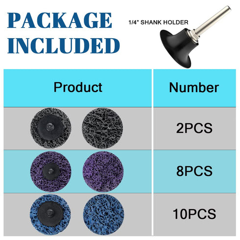 21PCS Set, 2 Inch 1/4" Quick Change Easy Strip Discs Sanding Discs with Disc Pad Holder for Die Grinder Surface Strip