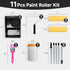 6 Set 9" 2" 51" 11" Set Paint Roller Kit with Extension Pole - Pieces with Paint Roller, Paint Brush, Adjustable