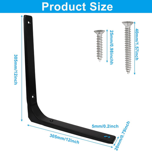 Moicstiy 4 12 Inch Pcs L Brackets, Corner Braces with Screws for Shelves Support, Cabinet Hardware, Furniture Repair