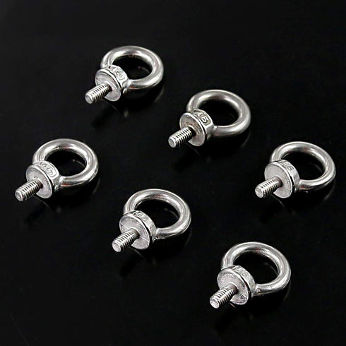Glarks 36Pcs M6 Male Thread Stainless Steel Eye Bolt Set with Lock Nuts, Washers, and Lock Washers
