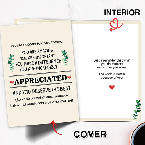 LiuuLi Thank You Card for Women Men, Appreciation Gifts for Coworker Friends Boss, Inspirational Gift Ideas