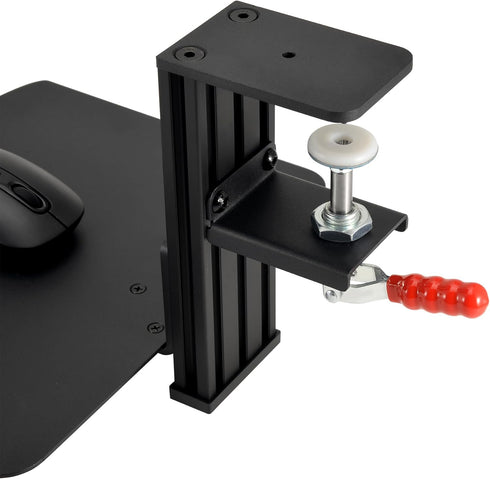 Metal Desk Mount Pad for Computer Mouse, 10.63" x 8.66" Ergonomic Tray, Fits up to 4 Inch Desktops, Black