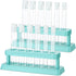 2 Sets Clear Plastic Test Tubes with Caps and Rack, 6 Holes Holder for Nurse Party Decorations, Scientific Experiments