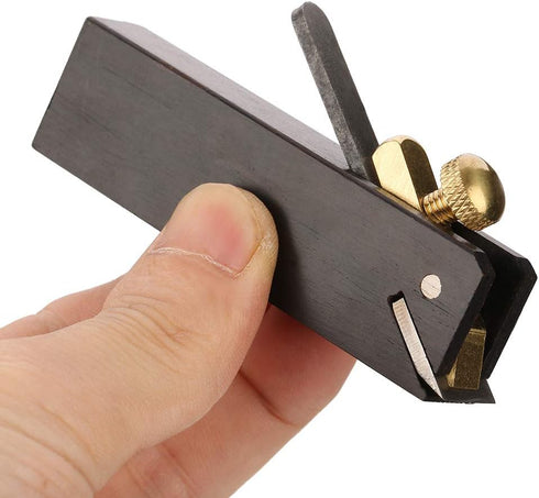 Mini Wood Planer Hand Tool, 3 inch Ebony Plane for DIY Woodcraft, Metal Fixer & Planer Blade for Woodworking