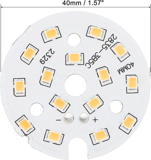 5W 120lm 3000-3200K 40mm 15-17VDC Bulb 5Pcs MECCANIXITY COB LED Light Chip Bead Energy Saving for Spotlight Floodlight