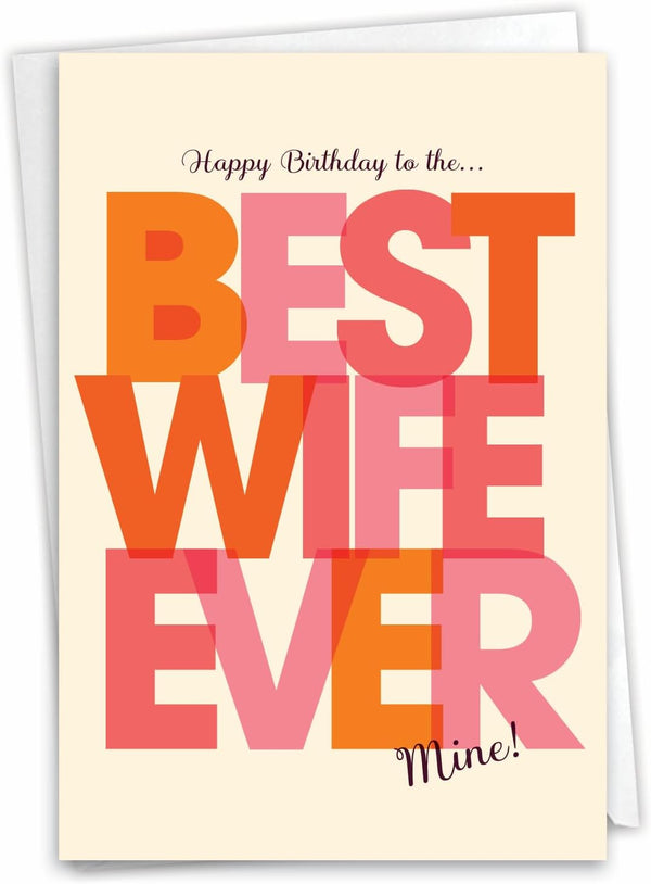 NobleWorks - 1 Sassy Happy Birthday Card Funny - Hilarious Grown-Up Card for Women, Wife, Stationery Humor, Best Wife