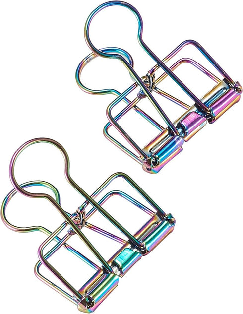LiQunSweet 10 Pcs Colorful Metal Skeleton Frame Binder Clips for Notes and Letter Paper