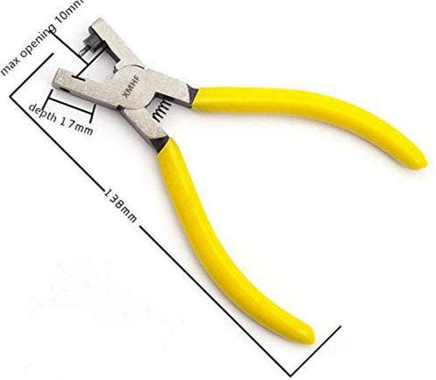 XMHF 2mm Round Hole Punch Pliers for Sheet Metal, Yellow