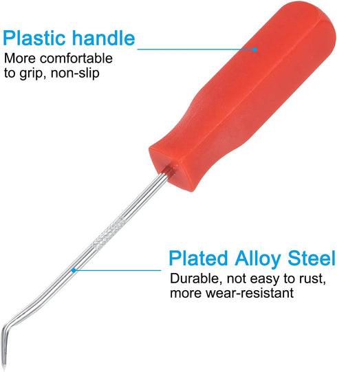 PATIKIL O-Ring 45 Degree Pick, 142mm Oil Seal Gasket Precision Screwdriver Puller Remover Tool, Red