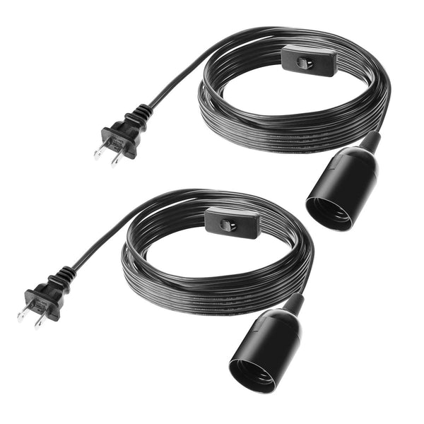 2-Pack Extension Hanging Lantern Cord Cable UL 375W with E26 E27 Socket