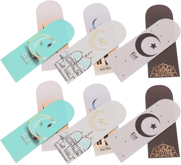 VALICLUD 36pcs Eid Mubarak Money Envelopes - Gold Foil Colored Ramadan Lucky Cash Gift Envelope Assorted