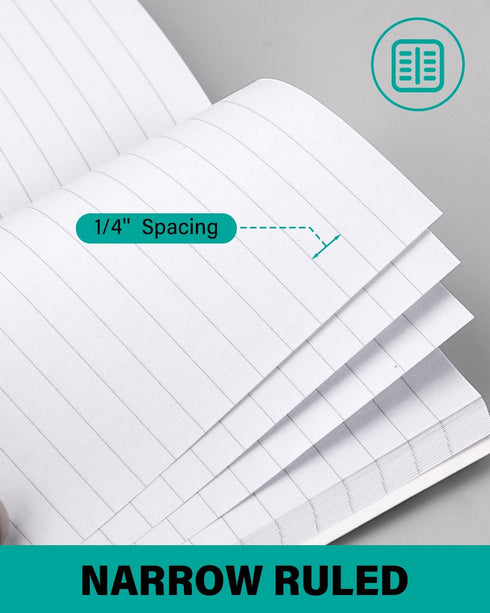 Mini Composition Notebooks Bulk, 40 Packs, 3.25 x 4.5 inch, Narrow Ruled, Black Pocket Notebooks for Students