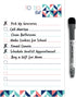 Dry Erase to Do List Vinyl Whiteboard Sticker Decal by Glassboard Studio | Removable & Reusable | Magnetic Fine-Tip Marker Included (6 x 9 inches, Geometric)