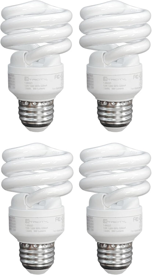 Xtricity Compact Fluorescent Light Bulb T2 Spiral, E26 Base, 9W (40 Watt Equivalent), 2700k Soft White, 540 Lumens,