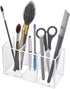 NIUBEE Acrylic Pen Holder 3 Compartments, Clear Pencil Organizer Cup for Countertop Desk Accessory Storage by NIUBEE