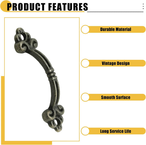 20Pcs Black Barn Door Handles, Zinc Alloy Mini Decorative Handles for Cabinet, Drawer, and Closet