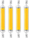 R7s LED Bulb 10W, 118mm Double Ended LED COB, 100W Halogen Equivalent, 120V J Type, Pack of 4