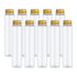 PATIKIL 110ml Test Tubes, 36pcs Clear Plastic Flat Bottom Containers with Caps for Bead Candy Bath Salt Storage, Gold
