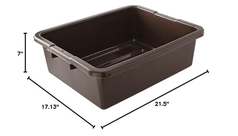 Commercial FG335192BRN 7 1/8 Rubbermaid Products Food Service Bus/Utility Tote Box, gal, Brown