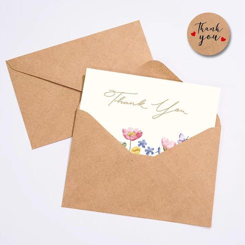 DuiaRiu 25 Pack 350GSM 25pc) | Thank You Cards | Thank You Cards & Notes with Envelopes | Pefect for Baby Shower