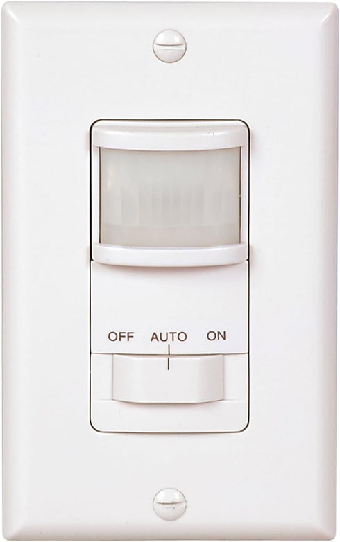 Eaton Cooper Wiring Devices K6105W-L Single-Pole Motion Activated Occupancy Sensor Switch, White