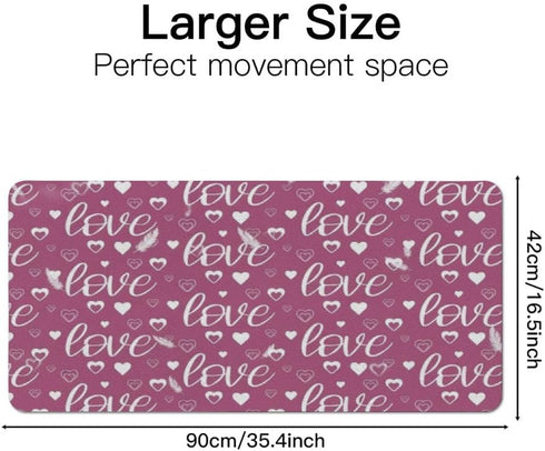 Generic 35. 4" 16. 5" Retro Cute Hearts Desk Mat Multifunctional Mouse Pad Long, Waterproof Dual Sided Desk Mat