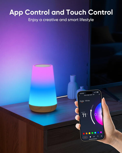 Dimmable 32 2700-6500k Smart Table Lamp, Nursery Night Light with App/Voice Control Compatible with Alexa, Led Desk