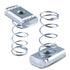 OTDT-A50 3/8 inch Thread x 1-3/8 inch Strut Channel Nuts with Short Spring, Carbon Steel with Zinc Finish, 50 Pack