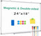Double-Sided Magnetic White Board, 24"x18" Dry Erase Presentation Board with Aluminum Frame for School, Office, Home