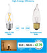 E26 Dimmable Candelabra Light Bulbs, 25W Equivalent, 2W Energy Efficient, Warm White 2700K, 200lm Flame Tip CA10, 8 Pack