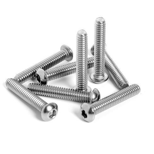 Woopais 1/4-20 3/4" 1/4-20 30-Set Stainless Steel Rivet Nuts and Bolts Button Head Socket Cap Screws Flat Washers