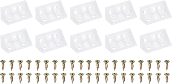 PATIKIL 1.7"x0.8"x0.8" Plastic Corner Braces, 10 Pcs L-Shape Shelf Support Corner Brace