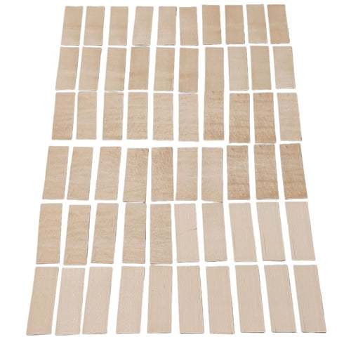 60 Pack,35 25 5.5" x2",Pre Maple Fingerboard Wood Veneer Vertical Cross,Size Cut for Fingerboard Deck DIY Marquetry