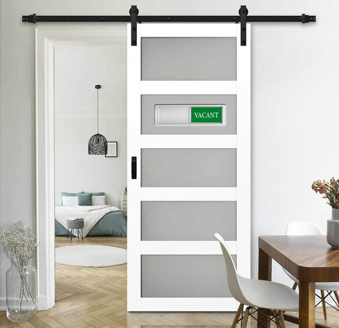 Privacy Sign, Vacant Occupied Indicator for Home Bathroom Office Restroom, Non-Scratch Magnetic Slider, 7"x 2" (Silver)