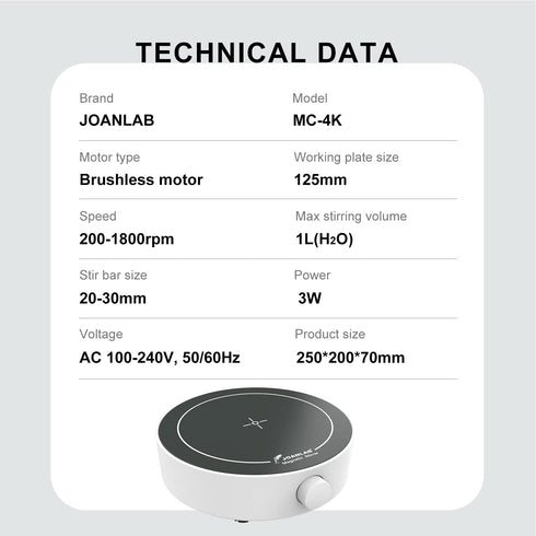 JOANLAB Digital Magnetic Stirrer Plate Mixer, 3000ml Capacity for Laboratory Use