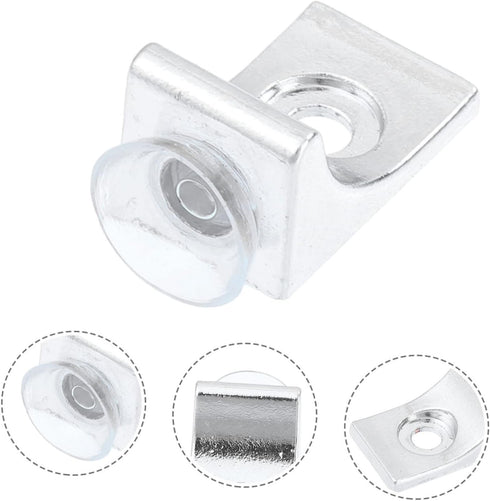 10pcs Set Glass Shelf Bracket L Shape Corner Brace with Suction Cup Zinc Alloy Glass Support Pegs for Wardrobe