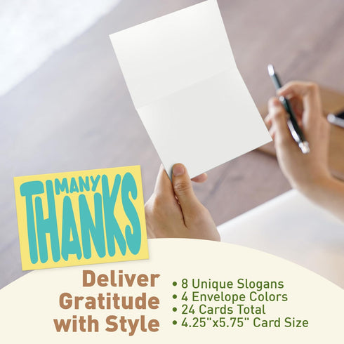 Set 24 8 4.25x5.75 S&O of Cute Appreciation Cards with Envelopes - Unique Appreciation Card Designs - Thank You Cards