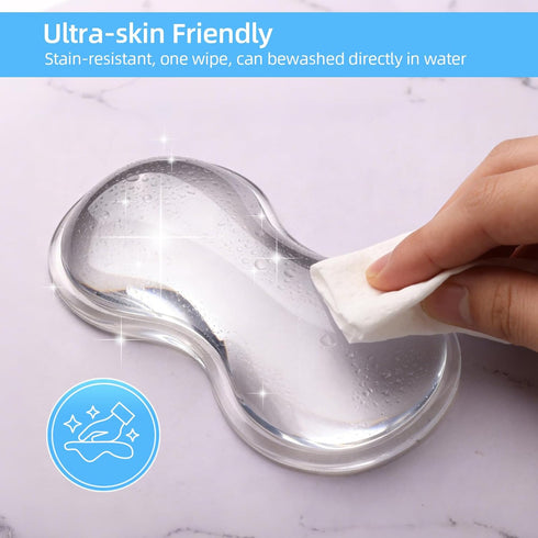 CJZYepopee Mouse Wrist Rest Pad, Gel Mouse Wrist Rest, Comfortable Cool Silicone Gel Ergonomic Cushion,Non-Slip Base