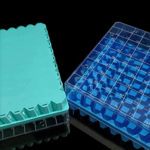 Cryogenic Storage Box - Blue Polycarbonate Freezer Boxes, 81 Place for 1.5-2.0 mL Cryotubes (Pack of 6)