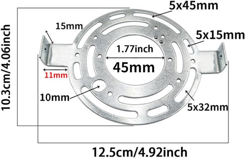 KiBcsLic 5x 125 mm Light Fixture Mounting Bracket Ceiling Light Plate, Steel Crossbar Plate Round for Close to Ceiling