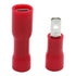 Baomain 0.11" Female & Male Spade Connectors, 22-16 AWG, Fully Insulated Crimp Terminals, Red (200-Pack)